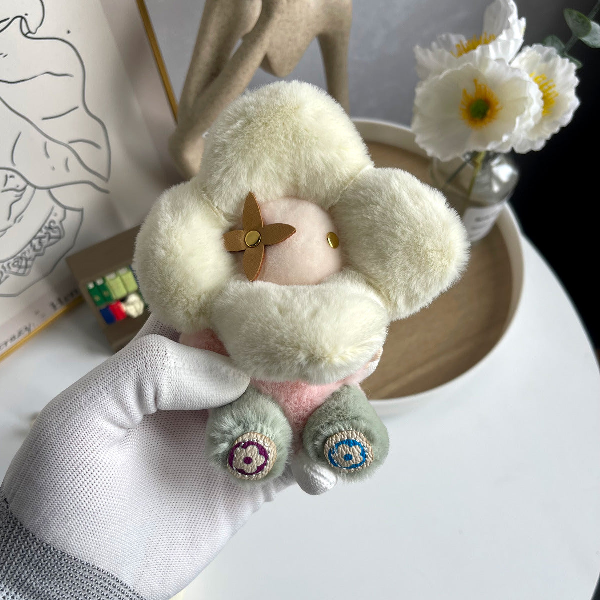 Cute Sunflower Plush Keychain - Vivian Poll Bag Charm voor vrouwen, auto- en rugzakdecoratie