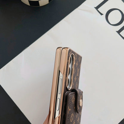 Luxus galvanizáló monogram kártya tartó kereszttest Samsung Z Fold tok