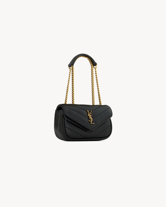 L-Y Leather Mini Cadena Bolsa de bolso ajustable