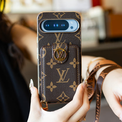 高級カード所有者 - スタイルストラップグーグルピクセル電話ケース