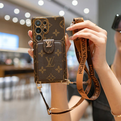 Luxusní držák karty - Styl Lanyard Samsung Telefonní pouzdro