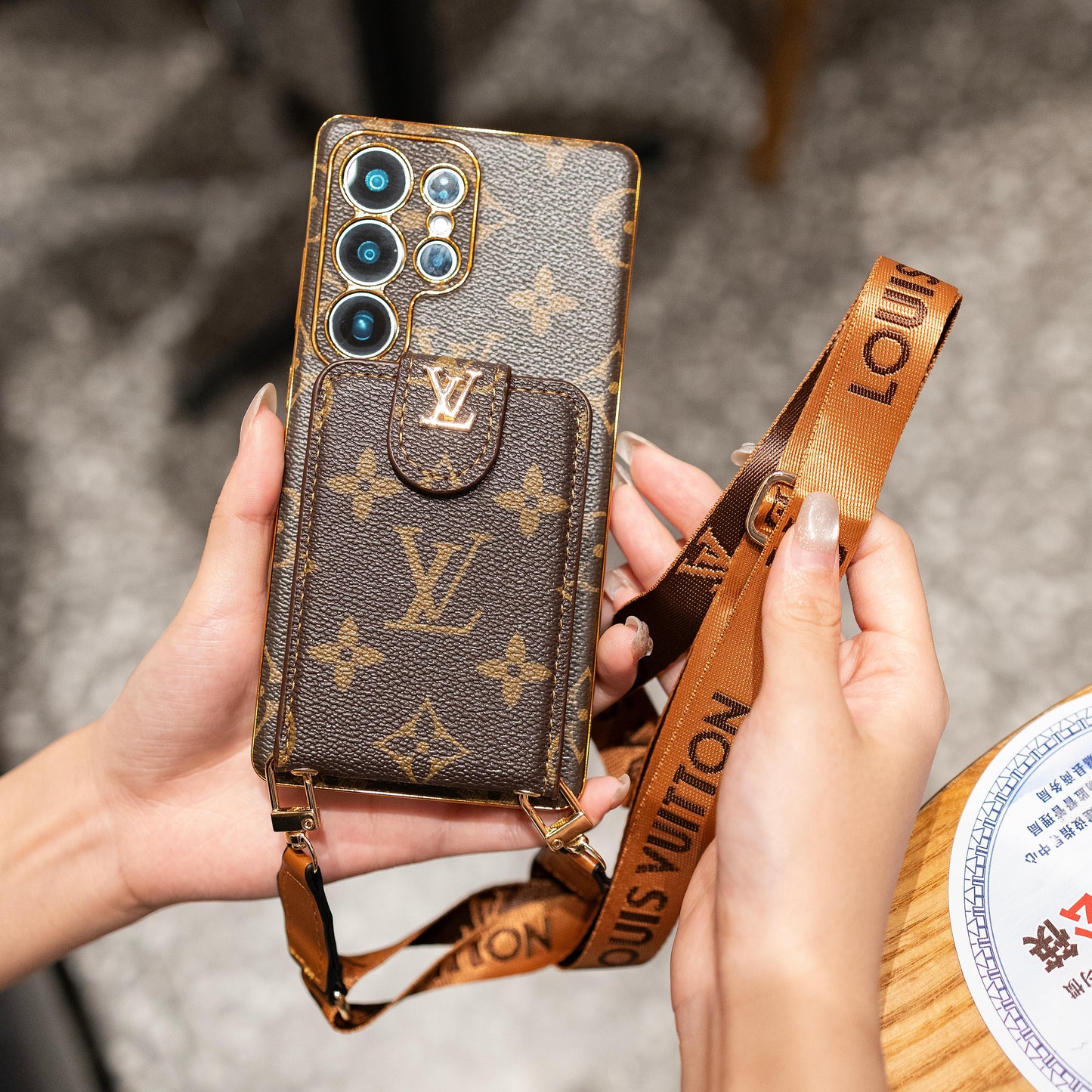 Luxusní držák karty - Styl Lanyard Samsung Telefonní pouzdro