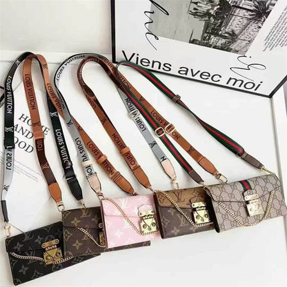 Monogramm luxuriöser luxuriöser Telefonhülle mit Riemen