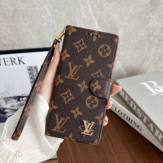 Monogram Canvas Leather Peněženka Samsung Mobilní telefon pouzdro