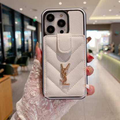 Custodia per iPhone in pelle di sacca con carta saint