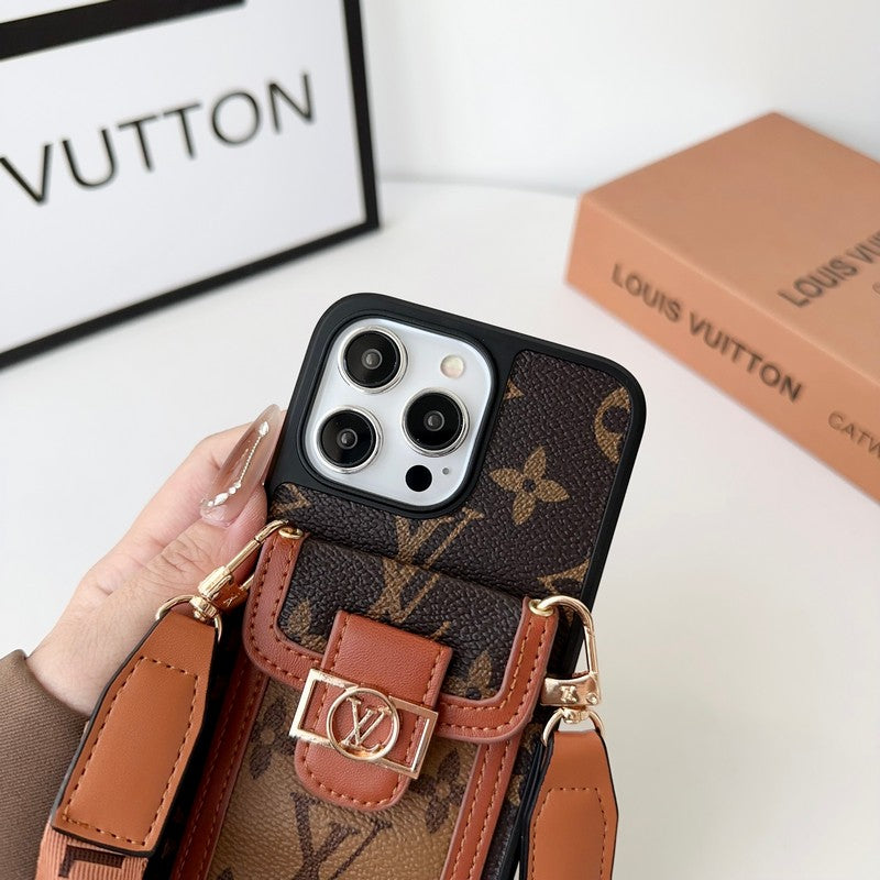 Custodia per iPhone Crossbody del titolare della carta Lou