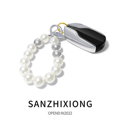 Black Beaded Bracelet Phone Strap – Stylish & Functional
