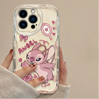Cute Disney Cartoon Stitch 3D Wave Phone Case