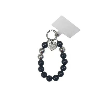 Black Beaded Bracelet Phone Strap – Stylish & Functional