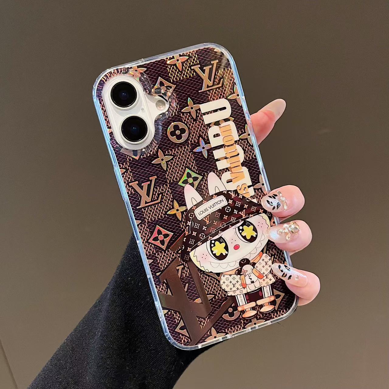 Luxusní pouzdro Labubu L&V iPhone - Cute Meets Class