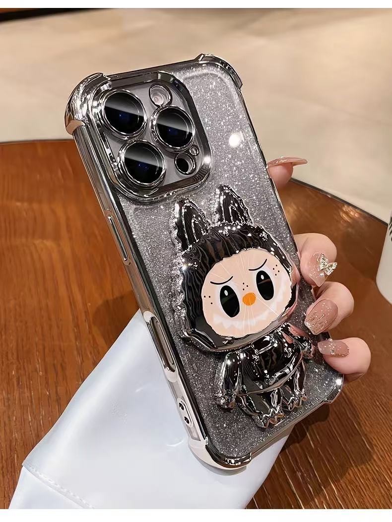 Telefonní pouzdro Labubu se zrcadlem a stojanem