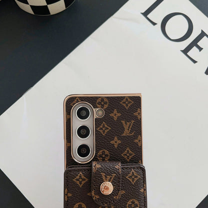 Luxus galvanizáló monogram kártya tartó kereszttest Samsung Z Fold tok