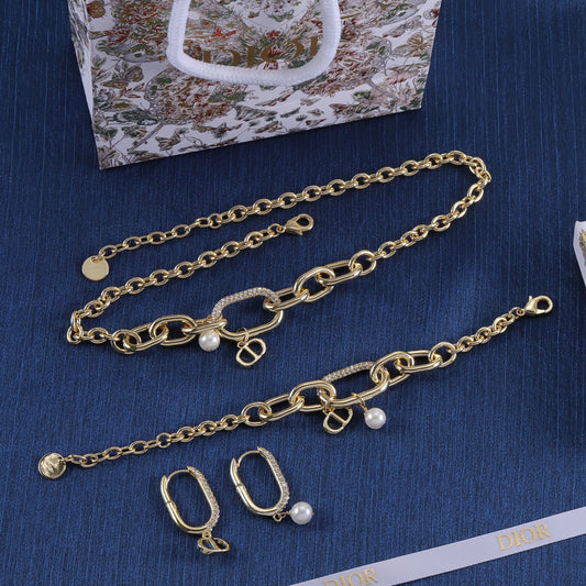 Dove Chain Girl Earrings & Bracelet & Necklace 3 Set