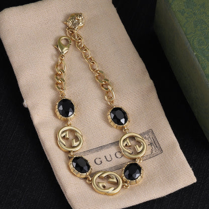 Good Fancy Design Bracelet & Earrings & Necklace (Black)