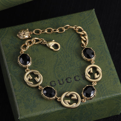 Good Fancy Design Bracelet & Earrings & Necklace (Black)