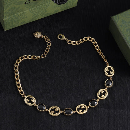Good Fancy Design Bracelet & Earrings & Necklace (Black)