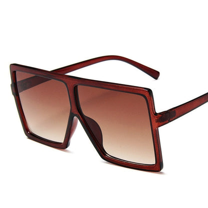 Plastiska överdimensionerade kvinnor Solglasögon Square Brand Designer Big Frame Solglasögon för kvinnliga UV400 Solglasögon Oculos Masculino