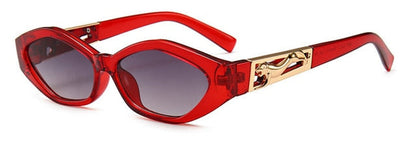 Shauna Diamond Sharp Fashion Metal Jumping Cheetah Decoration Fashion Women Small Cat Eye Solglasögon