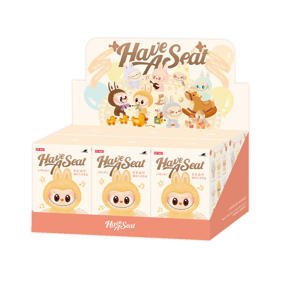 Pop Mart The Monsters Labubu mají řadu sedadel - vinylový obličej plyšový přívěsek (slepá box)